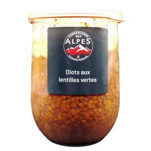Saucisses aux lentilles vertes